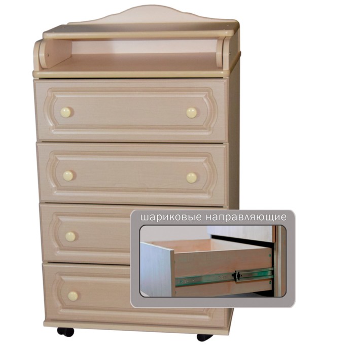 Комод пеленальный "Любаша" 604 МДФ, клен