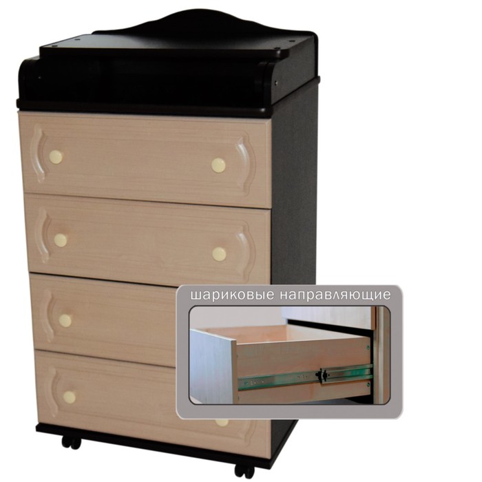 Комод пеленальный "Любаша" 604 МДФ, венге/клен