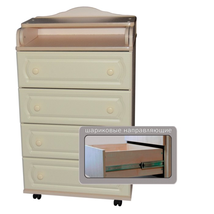 Комод пеленальный "Любаша" 604 МДФ, слоновая кость