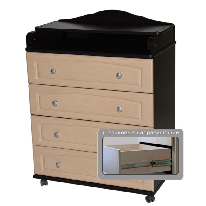 Комод пеленальный "Любаша" 804 МДФ, венге/клен