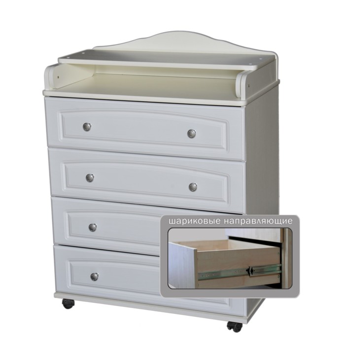 Комод пеленальный "Любаша" 804 МДФ, белый