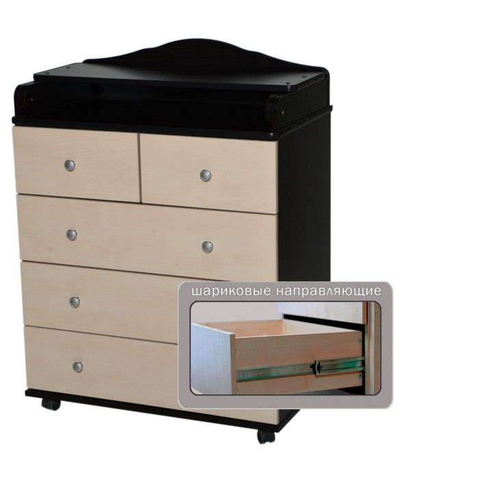 Комод пеленальный "Любаша" 805 ЛДСП, венге/клен