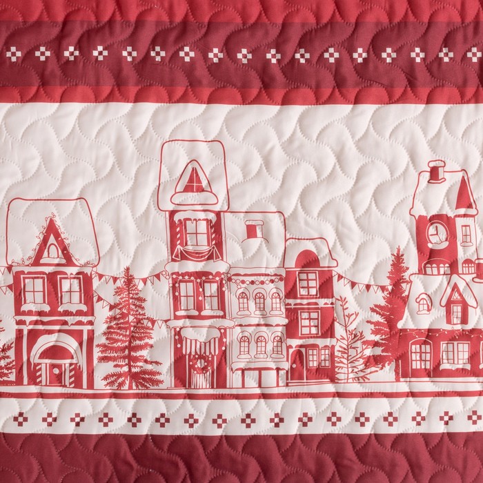 Покрывало "Этель" 1,5 сп Снежный город, 145*210 см, микрофибра