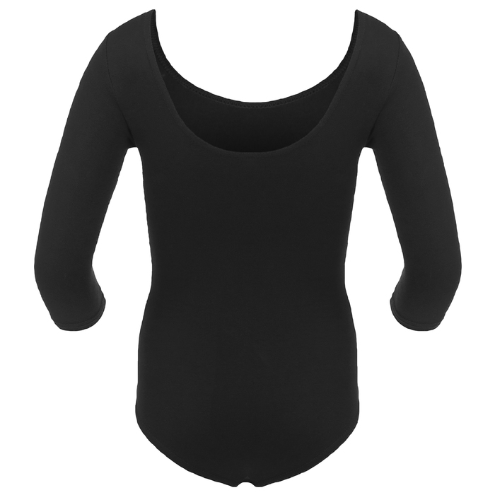 Купальник гимнастический Зайка х/б, рукав 3/4, размер 28, цвет чёрный