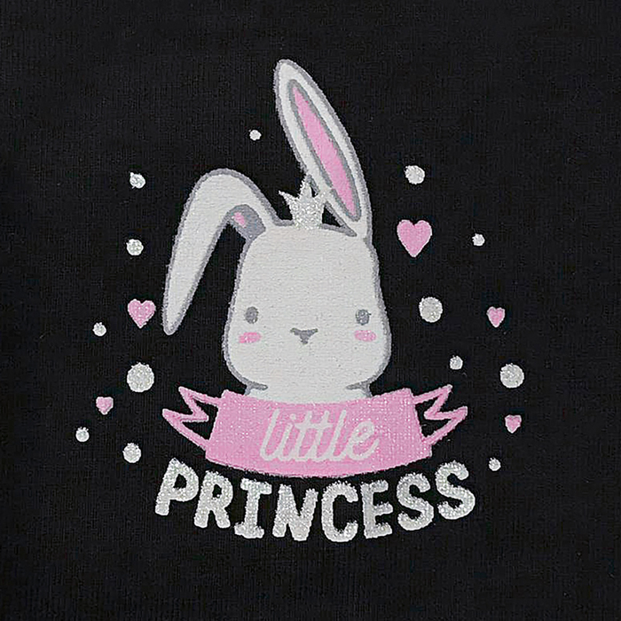 Купальник гимнастический Зайка х/б, рукав 3/4, размер 30, цвет чёрный