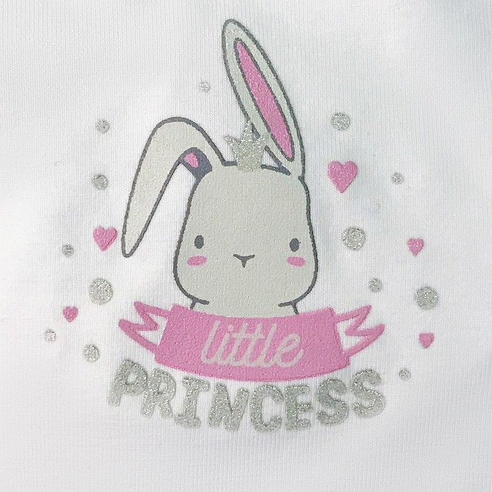 Купальник гимнастический Зайка х/б, рукав 3/4, размер 36, цвет белый