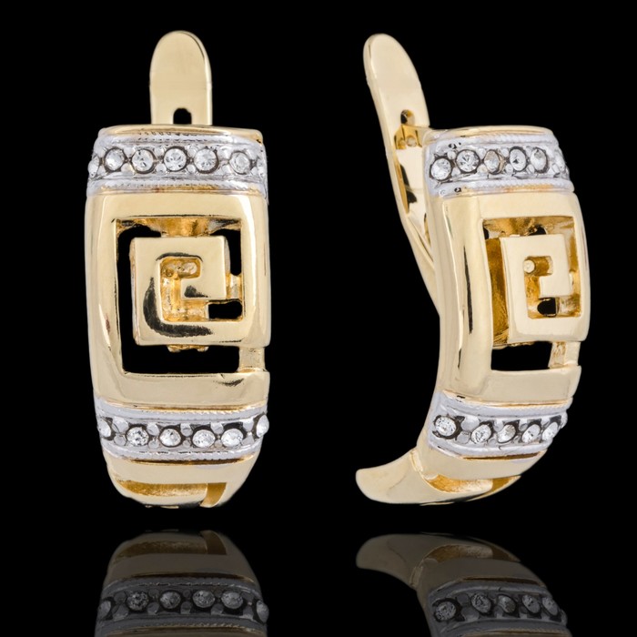 Серьги "Пенелопа", цвет белый в золоте