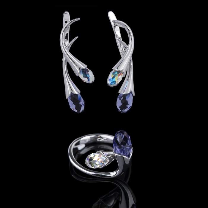 Гарнитур "Пломбир", цвет фиолетовый в серебре