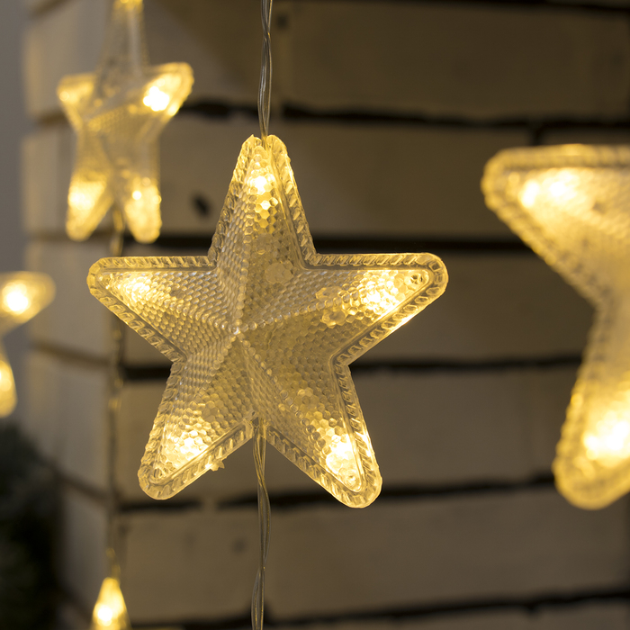 ЗАНАВЕС, "Звезды" УМС вилка Ш:2 м, В:1 м, Н.С. LED-136-220V. 8 режимов, ТЕПЛЫЙ БЕЛЫЙ