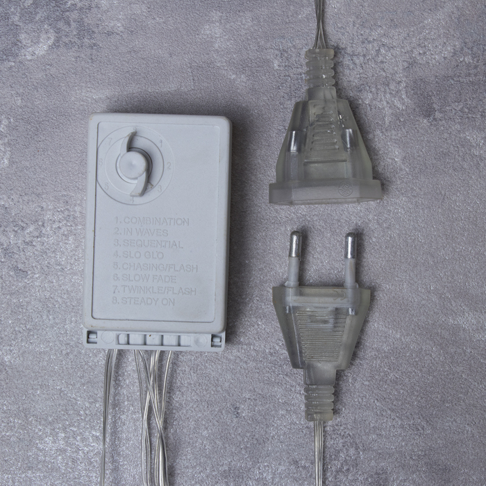 ЗАНАВЕС, "Звезды" УМС вилка Ш:2 м, В:1 м, Н.С. LED-136-220V. 8 режимов, ТЕПЛЫЙ БЕЛЫЙ