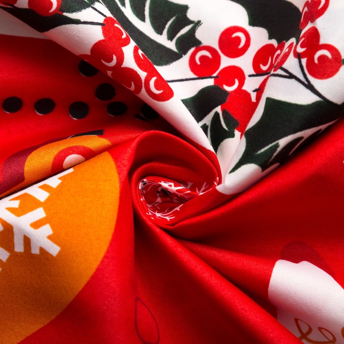 Постельное бельё «Экономь и Я» Новогодние узоры 2 сп. 175×210 см, 200×210 см, 50×70 см - 2 шт., микрофайбер, 75 г/м²