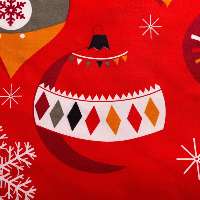 Постельное бельё «Экономь и Я» Новогодние узоры 2 сп. 175×210 см, 200×210 см, 50×70 см - 2 шт., микрофайбер, 75 г/м²