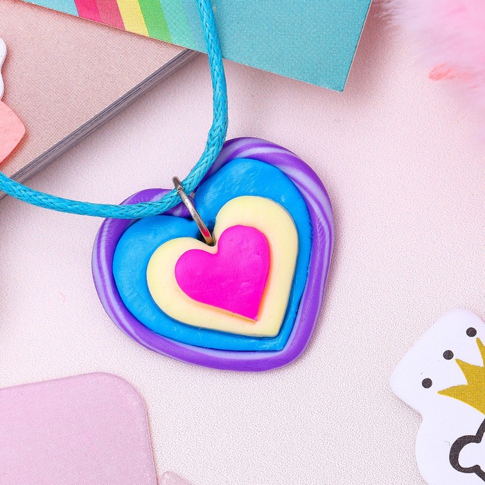 Кулон детский "Выбражулька" сердце, цветной