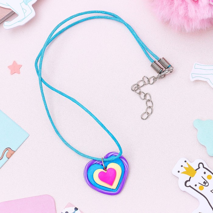 Кулон детский "Выбражулька" сердце, цветной