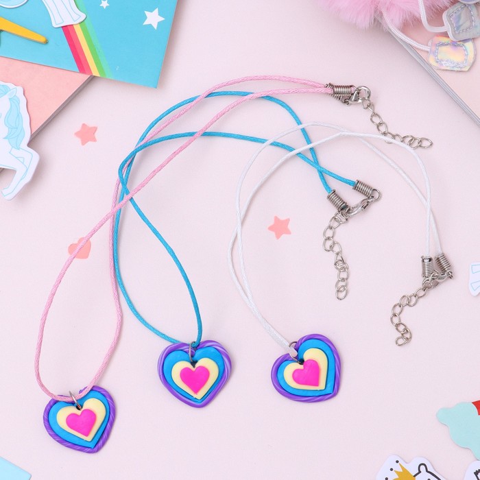 Кулон детский "Выбражулька" сердце, цветной