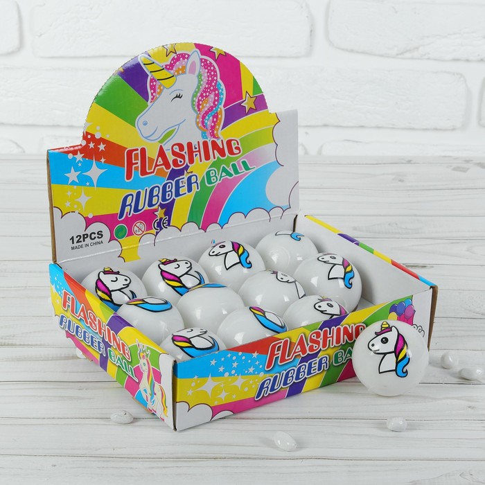 Мяч световой "Единорог" 5*5 см, цвета МИКС