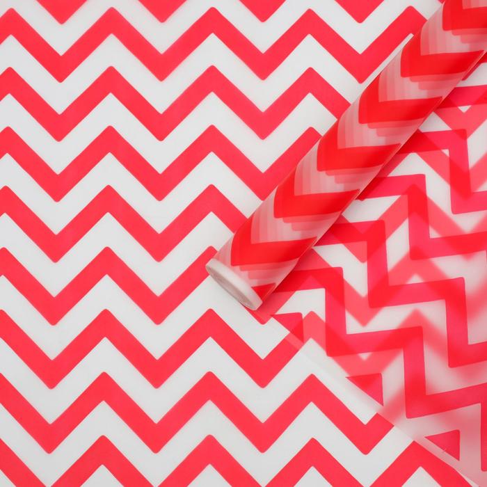 Пленка для цветов, матовая,"Зигзаг", красный, 0,6 х 10,4 м