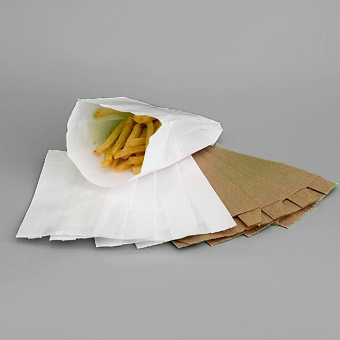 Пакет бумажный фасовочный, белый, V-образное дно 21 х 10 х 5 см