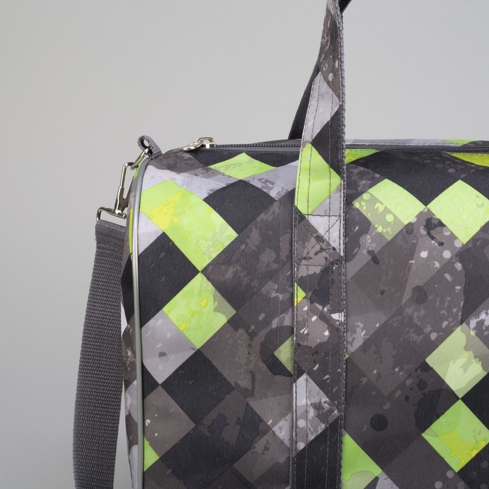 Сумка дорож ССД-10, 39*21*26, отд на молнии, длинн ремень, квадраты яркие