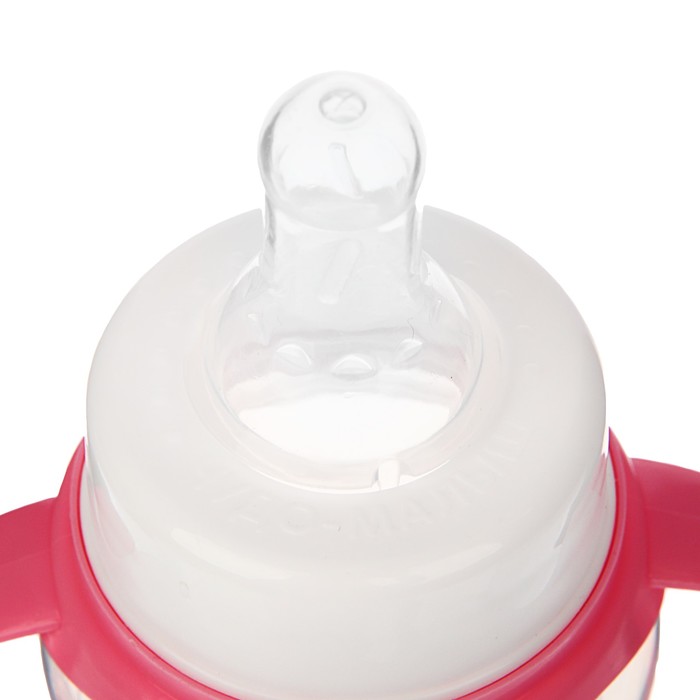 Бутылочка для кормления «Маленькая звёздочка» детская приталенная, с ручками, 250 мл, от 0 мес., цвет розовый