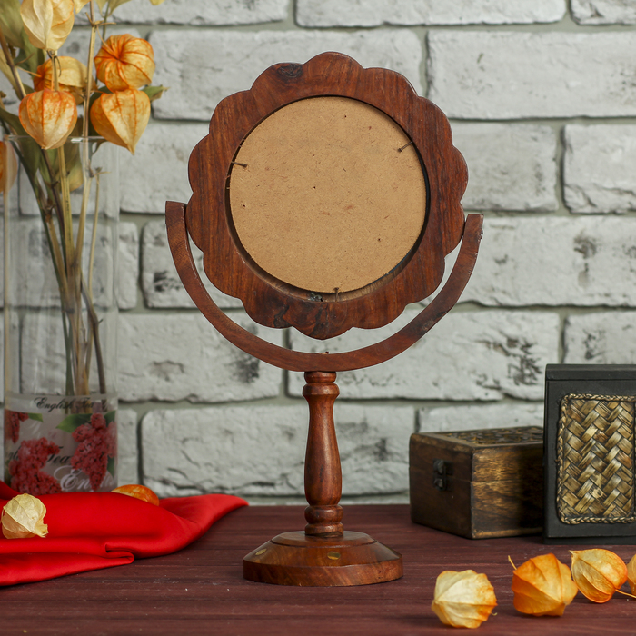 Зеркало дерево "Цветок" 17х8,5х27 см