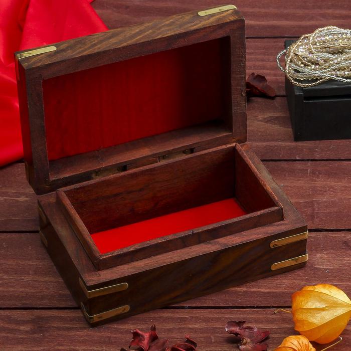 Шкатулка дерево "Резной слоник" 15х10х6