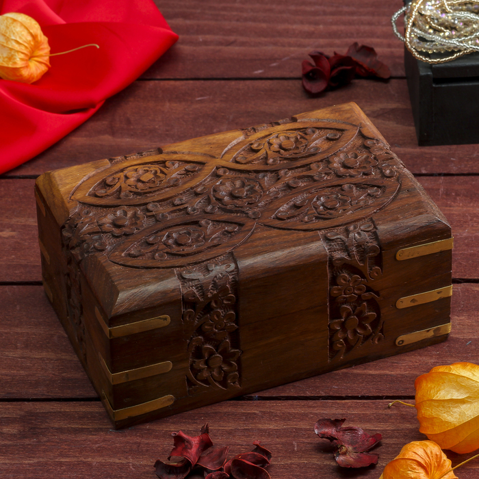 Шкатулка дерево "Узоры" 15х10х6