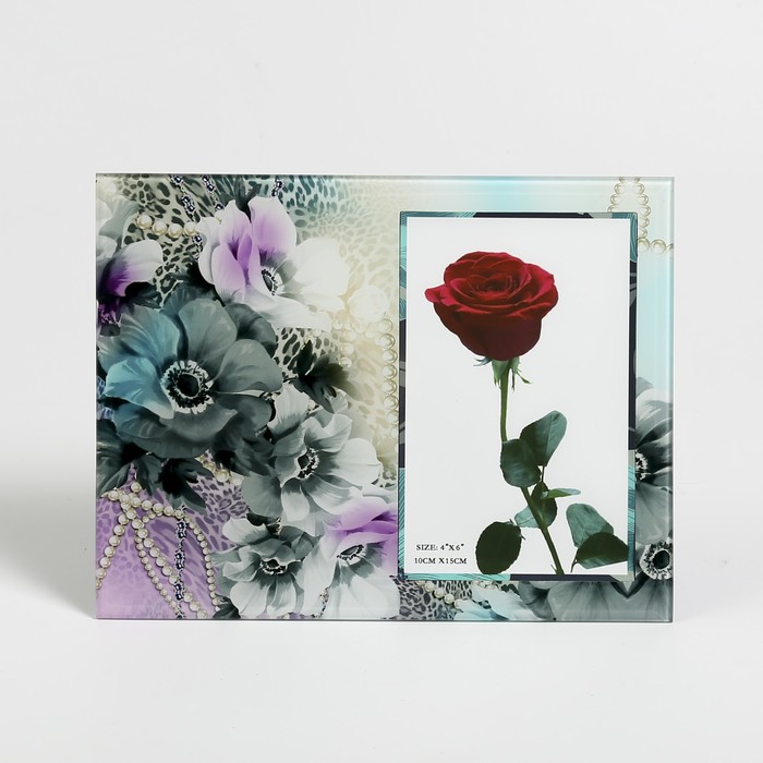 Фоторамка стекло 10х15 см "Винтажные цветы" 17х21,7 см