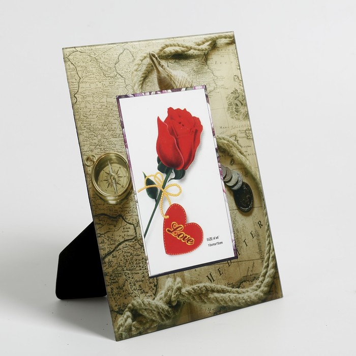 Фоторамка стекло 10х15 см "Старинная карта" 21,7х17 см