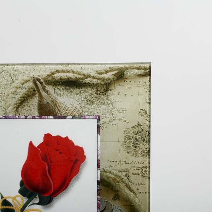 Фоторамка стекло 10х15 см "Старинная карта" 21,7х17 см