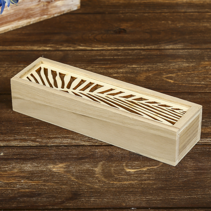 Шкатулка дерево под роспись "Пальмовый лист" 4х19,3х5,5 см