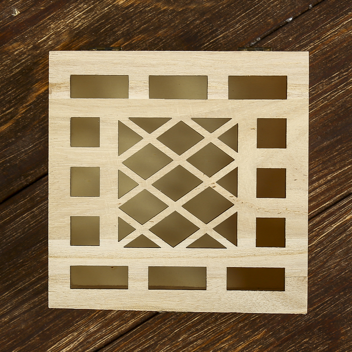 Шкатулка дерево под роспись "Фигурная сетка" 4,7х14х13,8 см