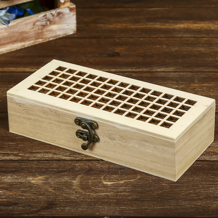 Шкатулка дерево под роспись "Сетка" прямоугольник 5х20,3х9 см