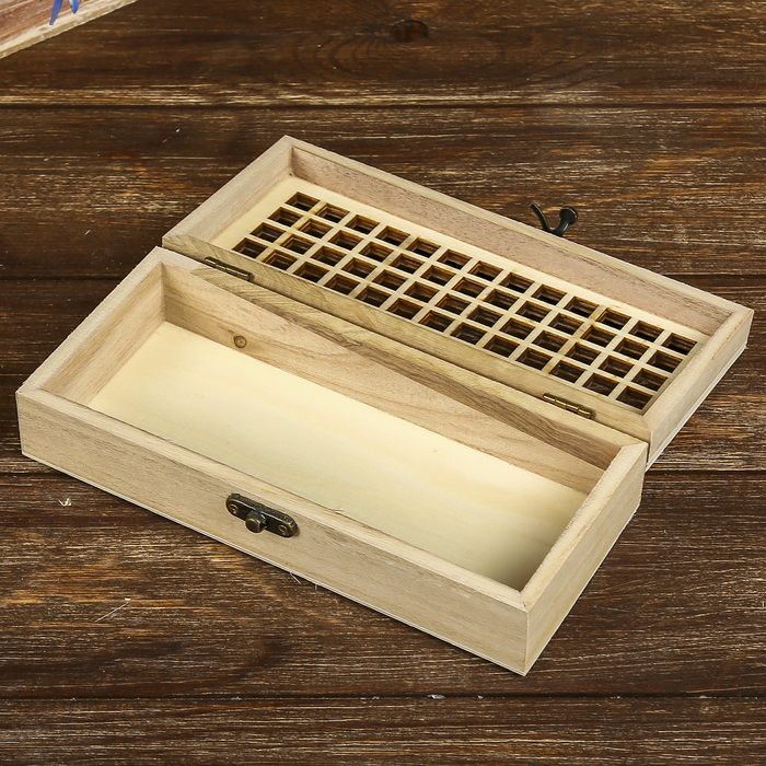 Шкатулка дерево под роспись "Сетка" прямоугольник 5х20,3х9 см