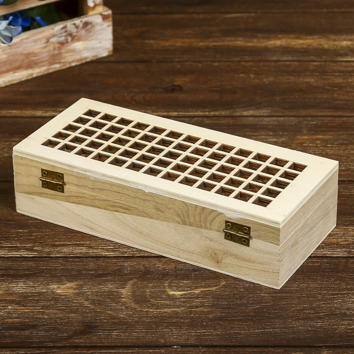 Шкатулка дерево под роспись "Сетка" прямоугольник 5х20,3х9 см