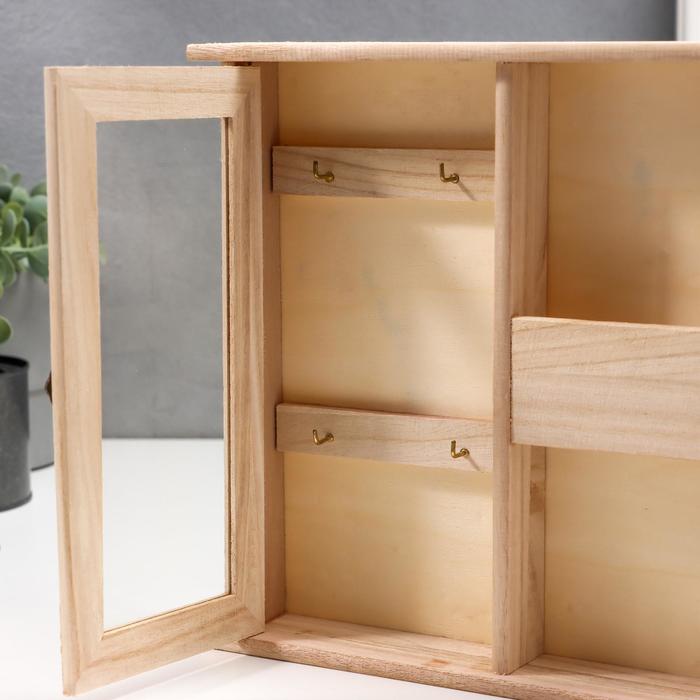 Ключница дерево под роспись с полочкой 25х27,3х4,7 см