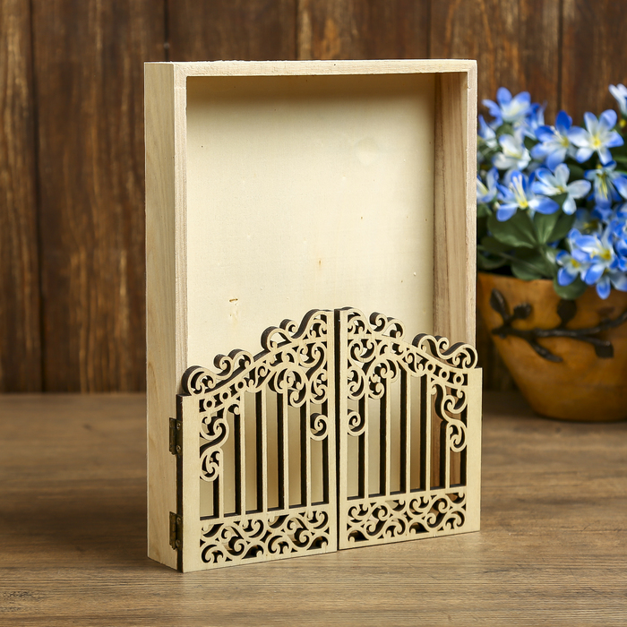 Заготовка дерево под роспись для ключницы "Резная калитка" 26,5х19х4 см