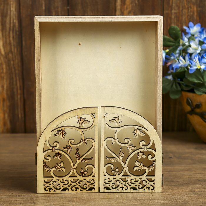 Заготовка дерево под роспись для ключницы "Калитка с узорами" 26,5х19х4 см