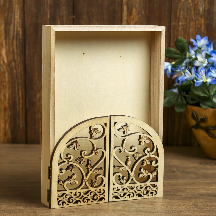 Заготовка дерево под роспись для ключницы "Калитка с узорами" 26,5х19х4 см