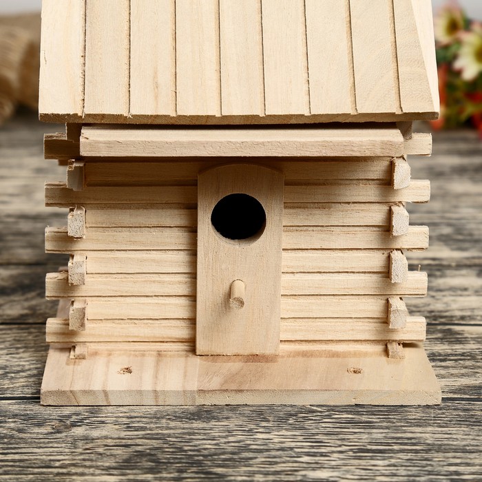 Сувенир дерево под роспись "Домик из бруса" 19,5х16,3х15,5 см