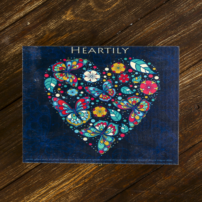 Шкатулка дерево "Сердце из бабочек" 9х20,8х15,7 см