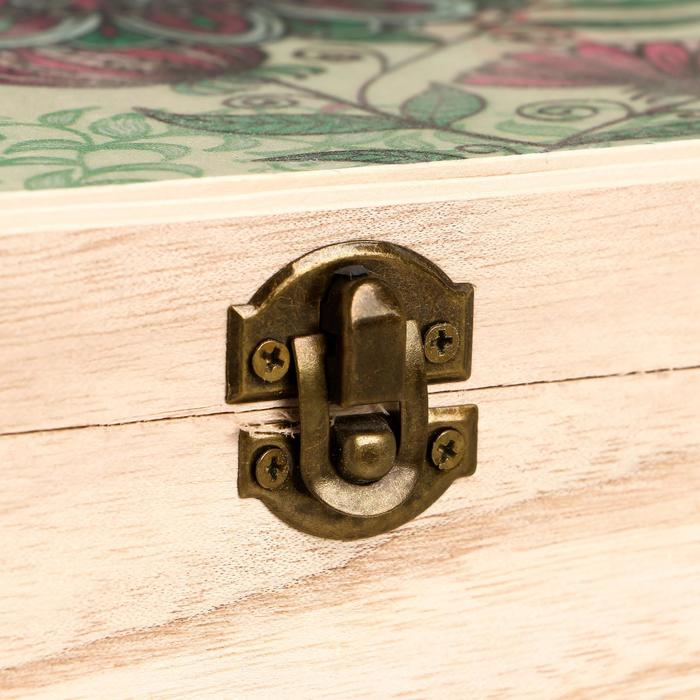 Шкатулка дерево "Сказочные цветы" 9х20,8х15,7 см