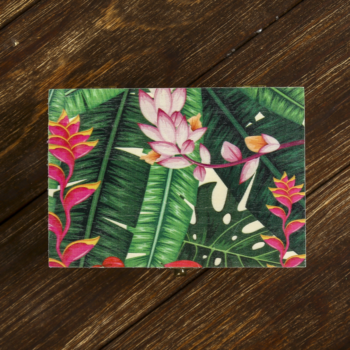 Шкатулка дерево "Тропический лес ночью" 7х15х10,5 см