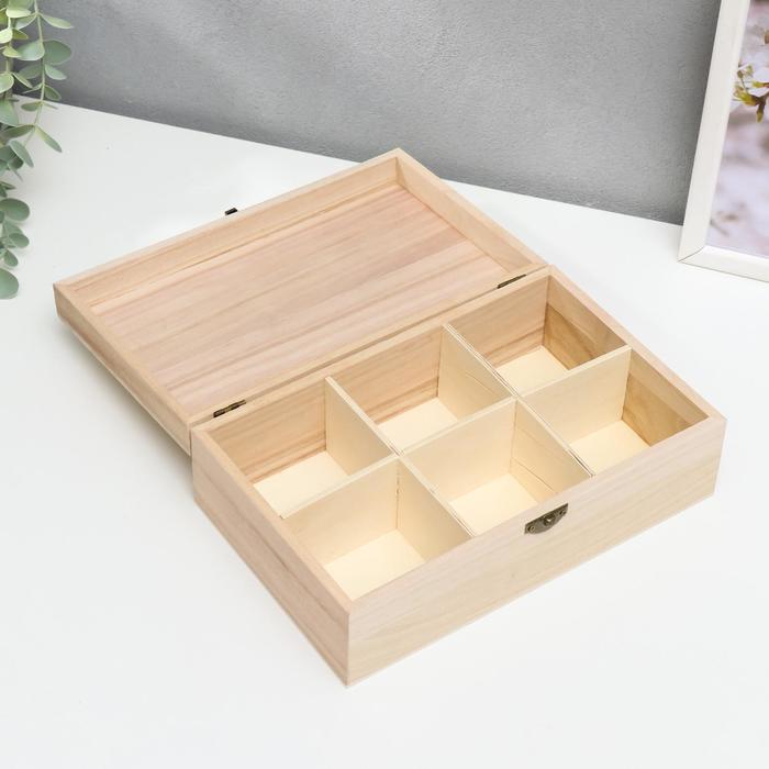 Шкатулка дерево под роспись "Сундук с ящиком" 8,5х24х15 см