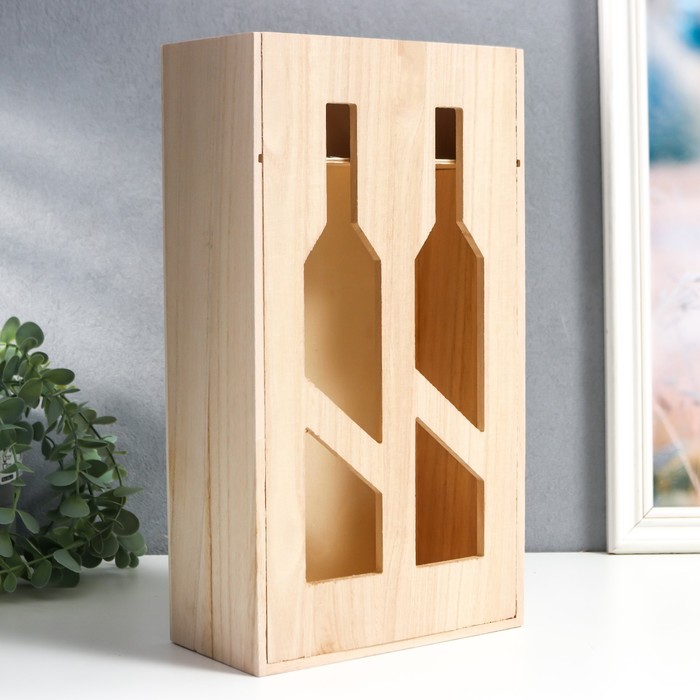 Шкатулка дерево под роспись под 2 бутылки "Виноделие" 35х19,5х10 см