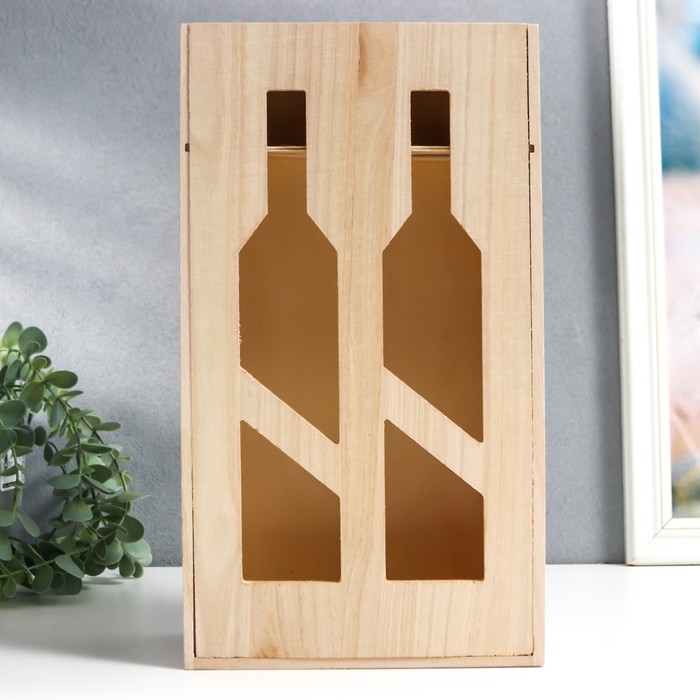 Шкатулка дерево под роспись под 2 бутылки "Виноделие" 35х19,5х10 см