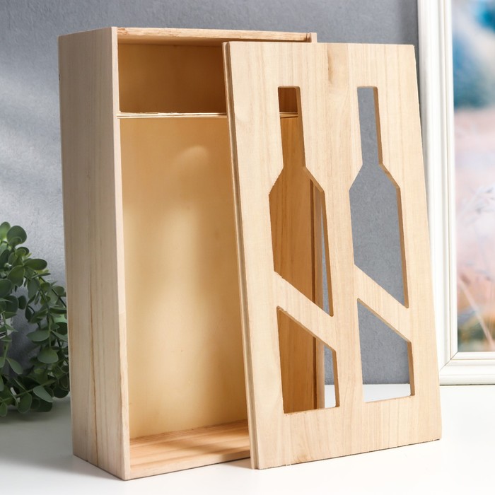 Шкатулка дерево под роспись под 2 бутылки "Виноделие" 35х19,5х10 см