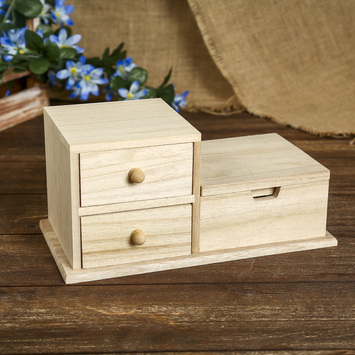 Шкатулка дерево под роспись &quot;Комод 2 ящика и зеркало&quot; 11,5х24,5х12 см