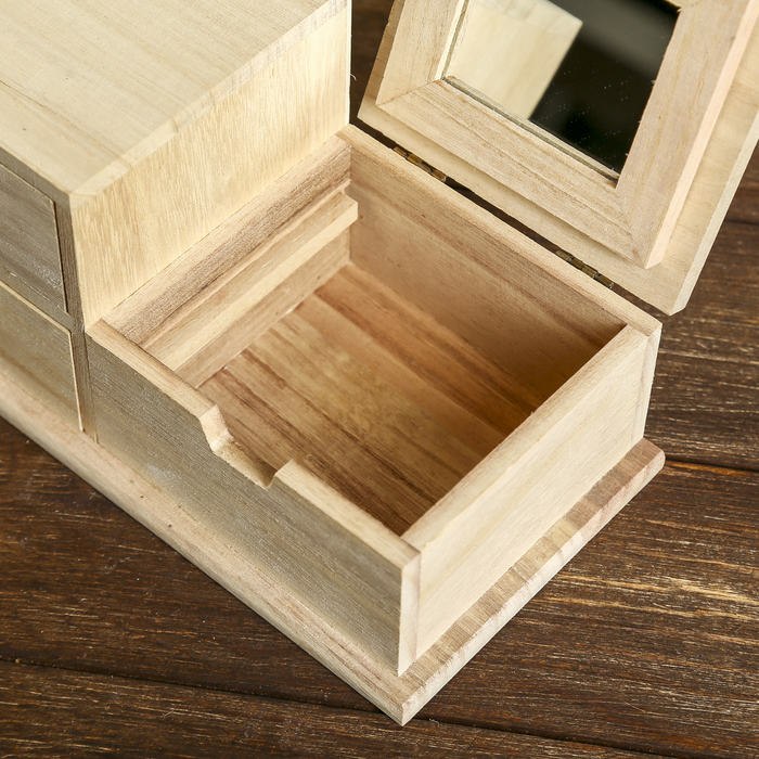 Шкатулка дерево под роспись "Комод 2 ящика и зеркало" 11,5х24,5х12 см