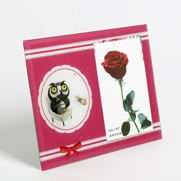 Фоторамка стекло 10х15 см "Филин в кресле" 17х22 см